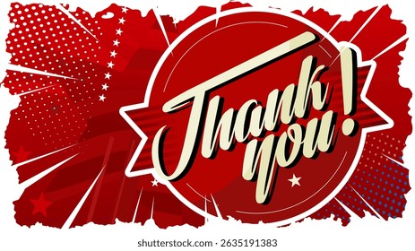Thank you— colorful banner, background, template — vector illustration

