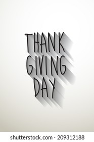 thank giving day typo with shadow vector,Eps 10