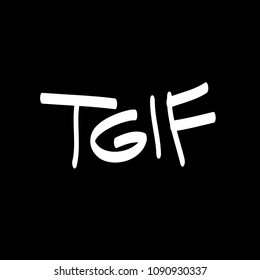 Thank God It's Friday. Hand drawn typography lettering