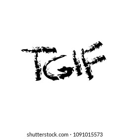 Thank God It's Friday. Hand drawn typography lettering