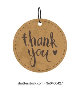 Thank handwritten illustration. Beautiful cards with inscriptions