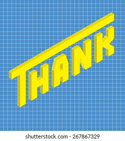 thank in isometric style