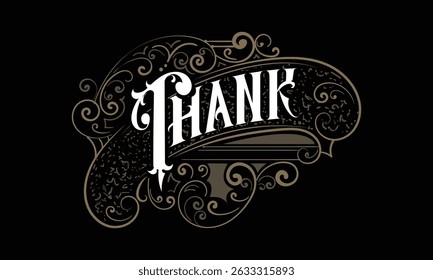 THANK lettering custom style design