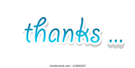 Thank lettering isolated on white. Vector illustration.