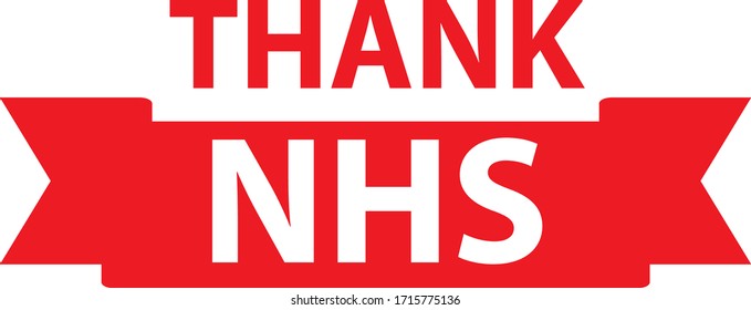 Thank NHS. National health service. Handwritten lettering. Vector Eps. 8