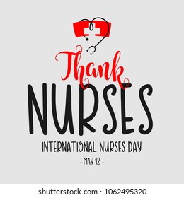 Thank Nurses International Nurses Day Vector Template Design Illustration