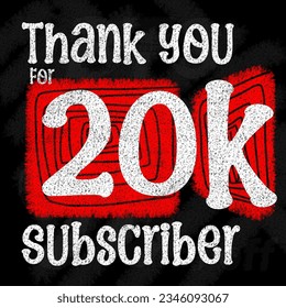 Thank you for 1 2 3 4 5 6 7 8 9 10 11 12 13 14 15 16 17 18 19 20 k subscriber selebration poster on social media 