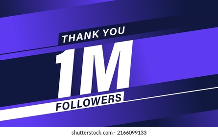 Thank you 1 million followers, modern banner design vectors