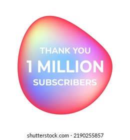 THANK YOU 1 MILLION SUSCRIBERS CELEBRATION TEMPLATE DESIGN  VECTOR GOOD FOR SOCIAL MEDIA, CARD , POSTER