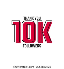 Thank You 10 K Followers Card Celebration Vector Post Social Media Template.