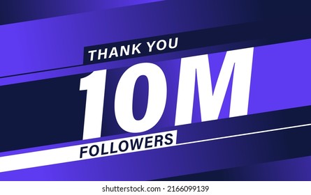 Thank you 10 million followers, modern banner design vectors
