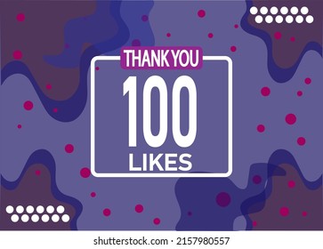 Thank you 100 likes vector. Greeting social card thank you followers. Banner for social networks.