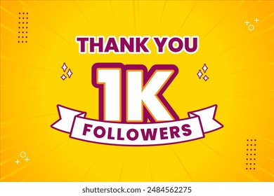 Thank you 1000 followers thank giving social media community post or Thank you followers peoples