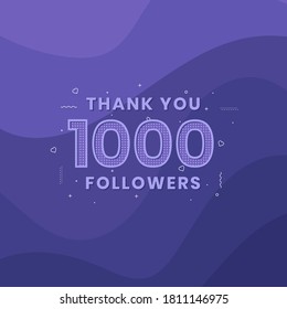 Gracias 1000 seguidores, plantilla de tarjetas de felicitación para redes sociales.