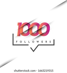 Thank You 1000 Followers Vector Illustration Template Design