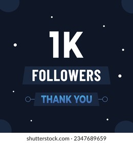 Thank you 1000 subscribers or followers. web social media modern post design