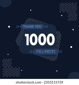 Thank you 1000 subscribers or followers. web social media modern post design