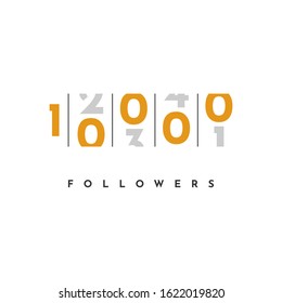 Thank You 10000 Followers Template Design . Vector Eps 10