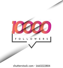 Thank You 10000 Followers Vector Illustration Template Design
