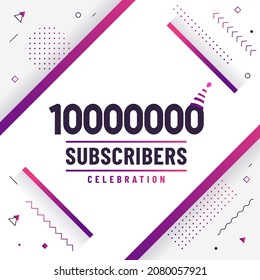 Thank you 10000000 subscribers, 10M subscribers celebration modern colorful design.