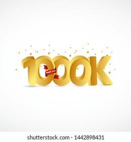 Thank you 1000k vector template. Design for banner, greeting cards or print.