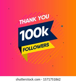 Thank you 100k followers design template.