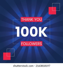 Thank you 100K Followers Vector Design Template