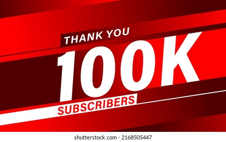 Thank You 100K Subscribers Modern Banner Design