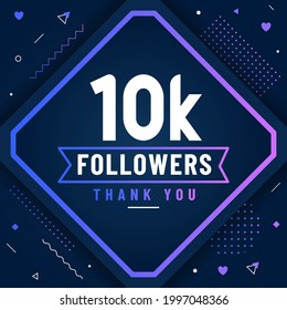 Thank you 10K followers, 10000 followers celebration modern colorful design.