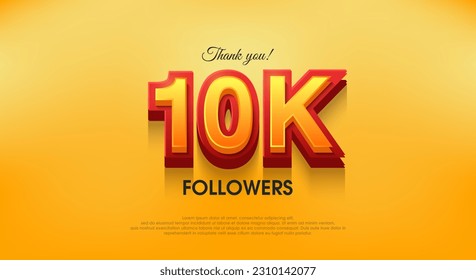 Thank you 10K followers 3d design, vector background thank you.