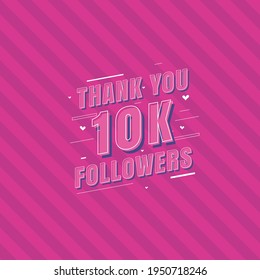 Thank you 10k Followers celebration, Greeting card for 10000 social followers.