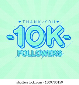 Thank you 10K followers congratulation banner and card. Celebrating a large number of subscribers