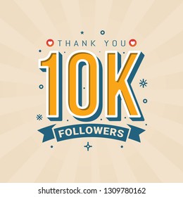 Thank you 10K followers congratulation banner and card. Celebrating a large number of subscribers