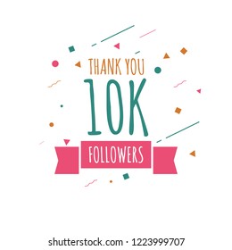 Thank you 10k followers design template. Vector eps 10