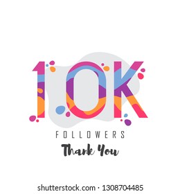 Thank you 10k followers design. Vector illustratoration