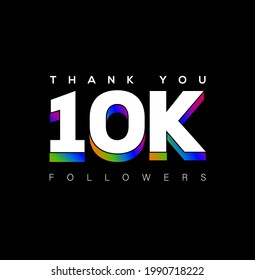 "Thank you 10K Followers" text post for social media.