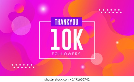 Thank you 10k followers vector. Greeting social card thank you followers. illustration design for Social Networks.