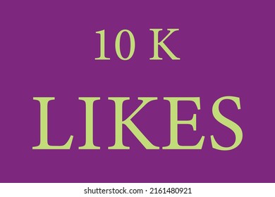 Thank you 10K likes banner,Vector illustration on velvet violet background.