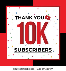 Thank You 10K Subscribers Celebration Vector Template Design