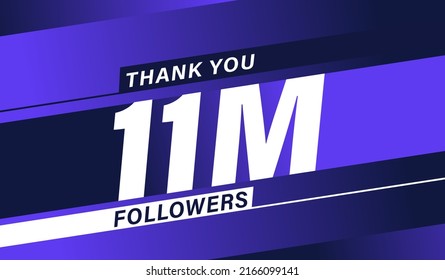 Thank you 11 million followers, modern banner design vectors