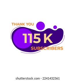 THANK YOU 115K FOLLOWERS CELEBRATION TEMPLATE DESIGN  VECTOR GOOD FOR SOCIAL MEDIA, CARD , POSTER