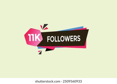 obrigado 11K seguidores vetor ilustração mídia social post assinantes ou seguidores animação design banner 
