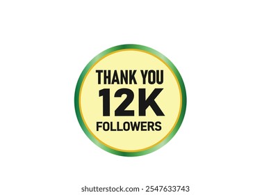 obrigado 12k seguidores, vetor, ilustração, social, mídia, post, assinantes, seguidores design de animação, banner, premium, fundo
