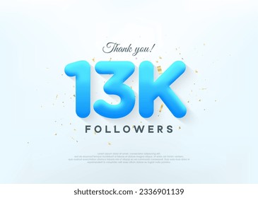 Thank you 13k followers, with blue balloons numbers.