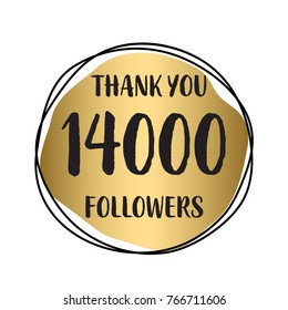 Thank you 15 000 followers. Vector illustration with gold for social network friends, followers, web users. Thank you celebrate of subscribers, followers, likes.