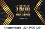 Thank you 1500 followers congratulation template banner. celebration 1500 subscribers template for social media