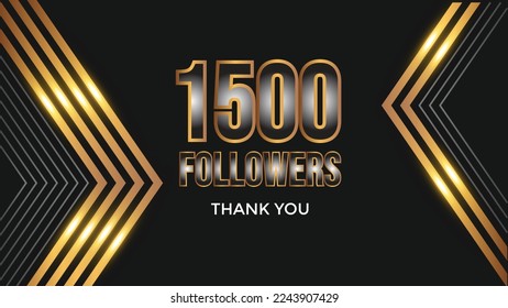 Thank you 1500 followers congratulation template banner. celebration 1500 subscribers template for social media