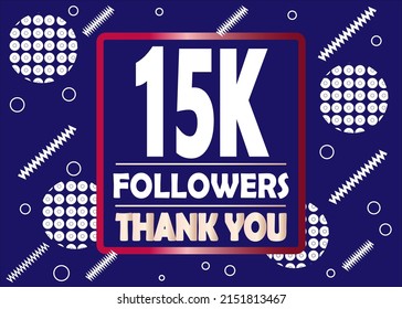 Thank You 15000 Followers Celebration Blue And White Modern Design