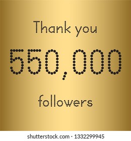 Thank you 15,000 followers. Vector illustration with gold for social network friends, followers, web users.