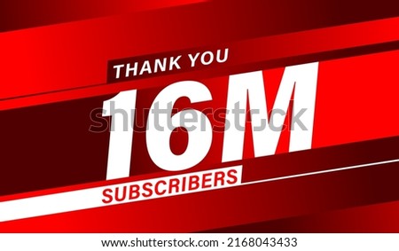 Thank you 16 million subscribers, modern banner design vectors